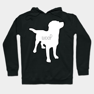 Woof on White Dog Hoodie